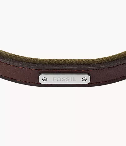Everett Color Pop Green And Brown Leather Strap Bracelet - Image 3