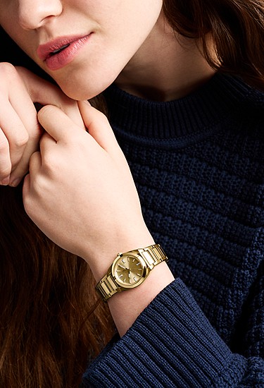 Everett 27mm Three-Hand Gold-Tone Stainless Steel Watch - Image 2
