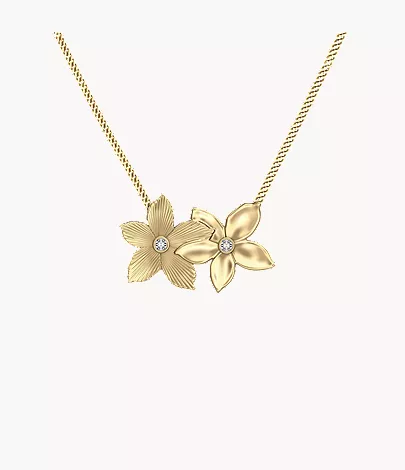 Sutton The Flower Collection Gold-Tone Stainless Steel Pendant Necklace