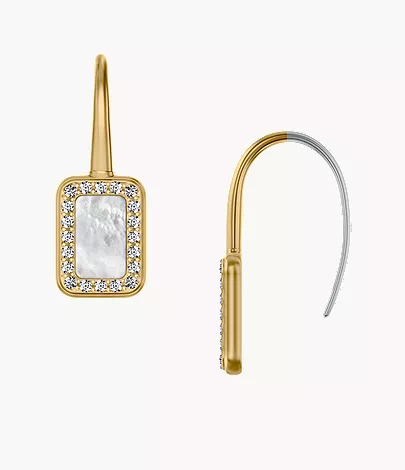 Raquel Glitz White Mother-of-Pearl Drop Earrings
