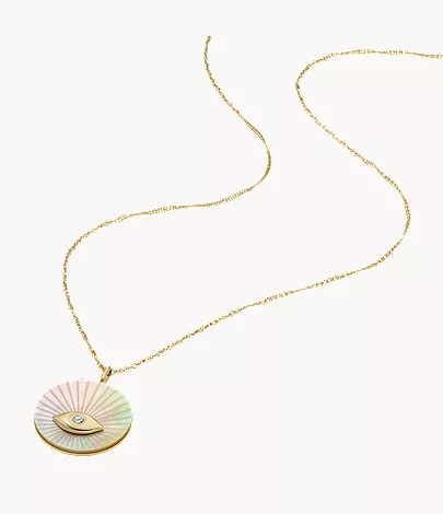 Sutton Evil Eye Gold-Tone Stainless Steel Pendant Necklace - Image 3